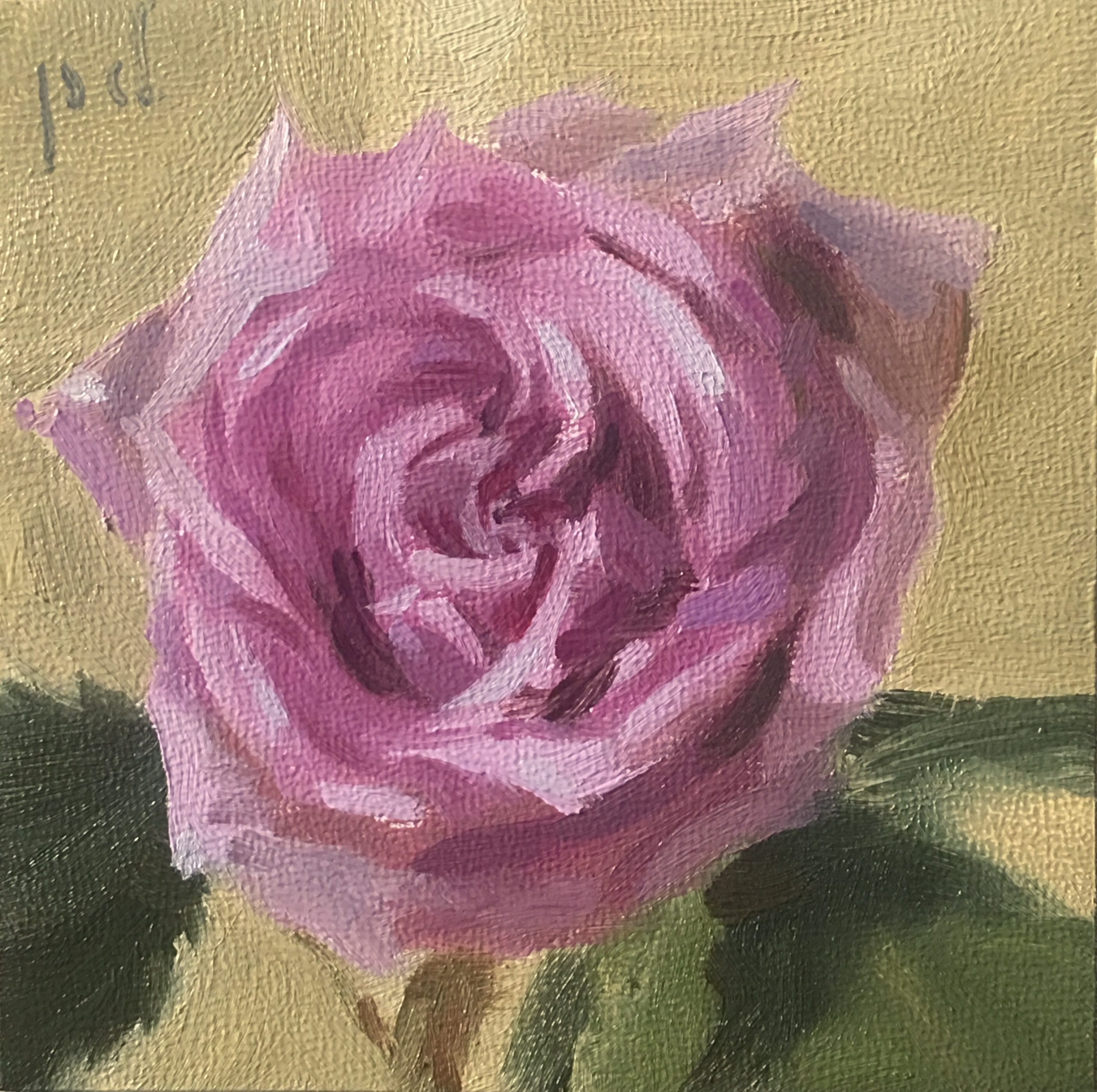 Deep Lilac Rose oil painting copyright 2017 Peter Dickison