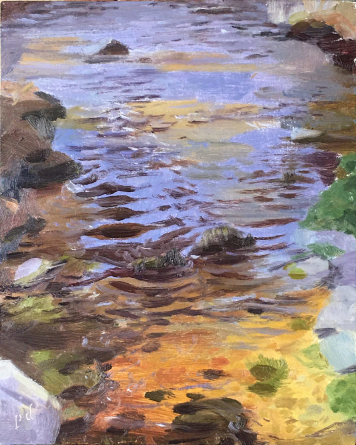 I'll fetch thee Brooks oil painting copyright 2021 by Peter Dickison