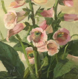 The Foxglove's Door oil painting copyright 2021 by Peter Dickison