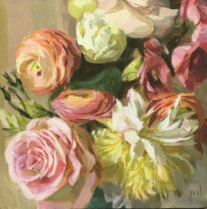 Frivolities of a Garden oil painting copyright 2021 by Peter Dickison