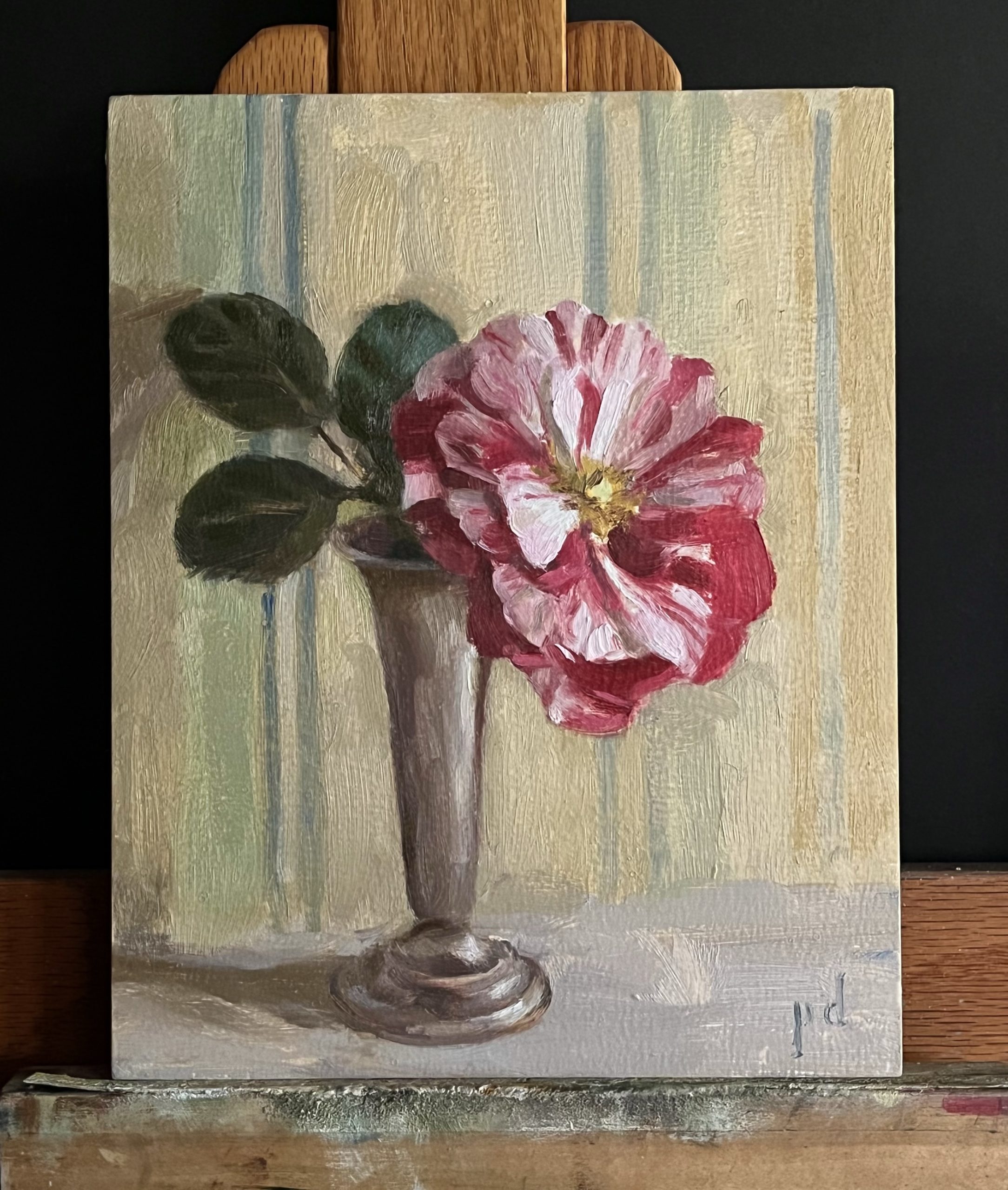 "Last Summer Rose" oil painting, copyright 2022 by Peter Dickison.