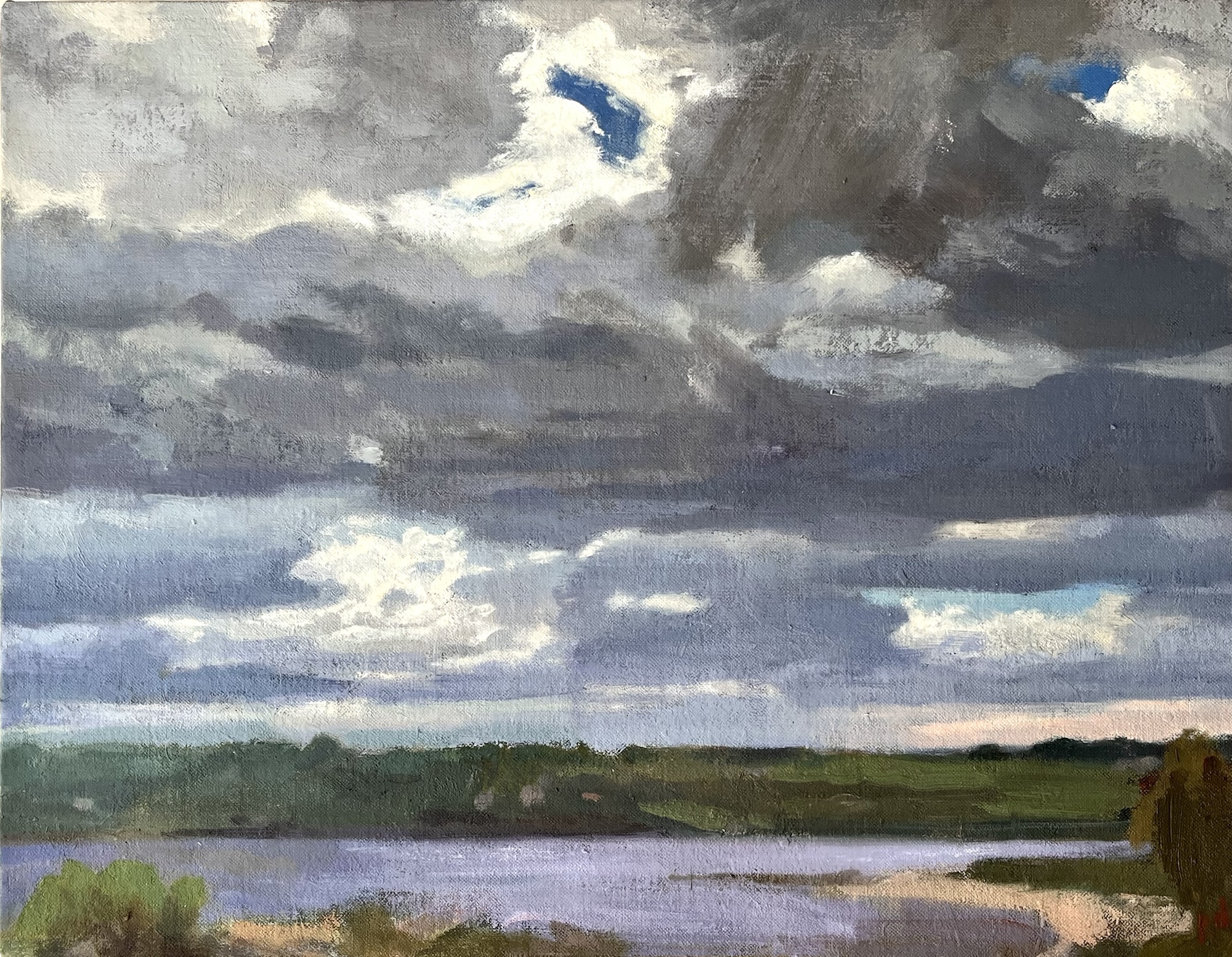 Fogland Forecast oil painting copyright 2025 by Peter Dickison